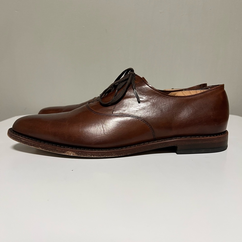 Allen Edmonds "CARLYLE" Men's Leather Plain Toe Oxfords Brown US 10 B Style 8833